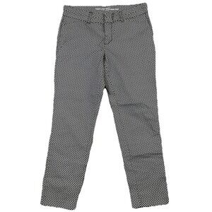 Gap Dress Pants Women's Slim City Black & White  Geometric Print Sz 4R Preppy